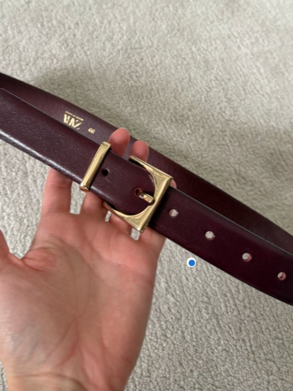 Zara Maroon XS Belt Gold Buckle